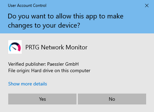 Windows User Account Control Confirmation Request