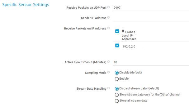 Specific Sensor Settings